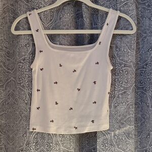 Old Navy White Camisole with Floral Accents